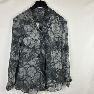 Lightweight silk floral blouse top size S fairy Artsy flowy feminine